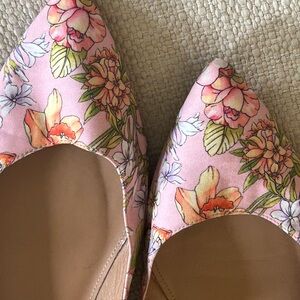 Aquazzura Pink Floral Flats size 10